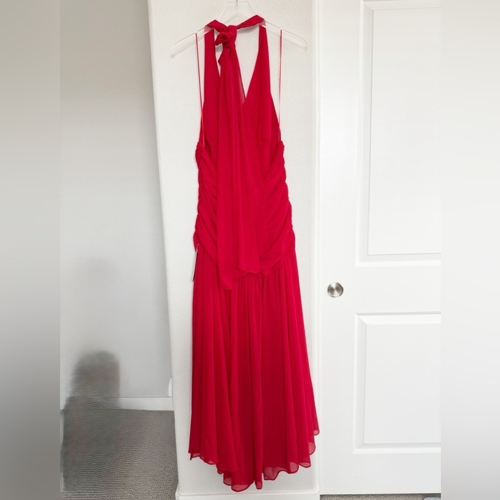 Anthropologie Red Halter Neck Dress - Picture 3 of 7